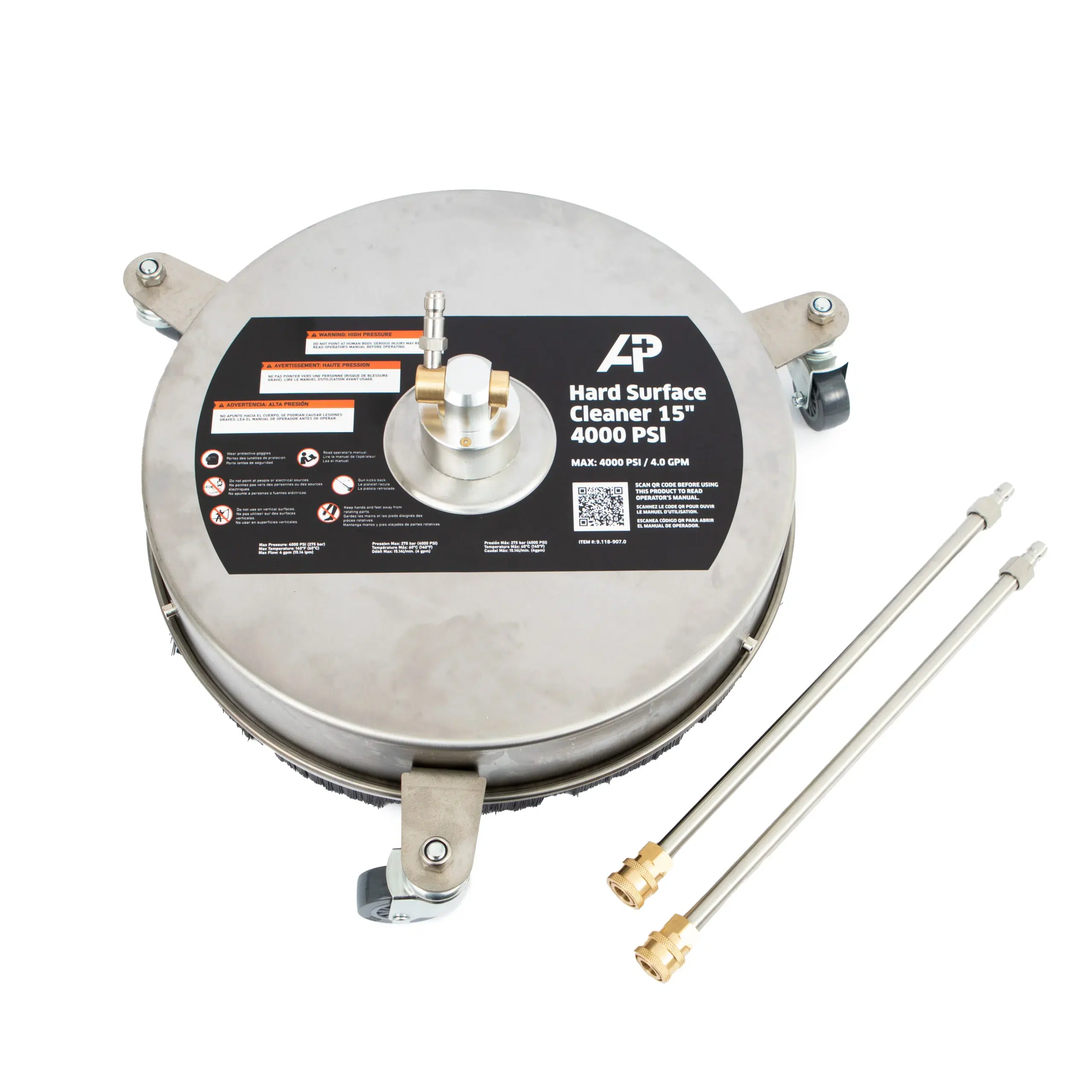 15" Surface Cleaner for Commercial Grade Pressure Washers